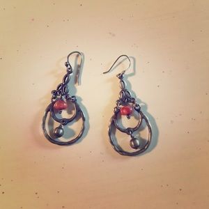 SILPADA STERLING/SPONGE CORAL EARRINGS